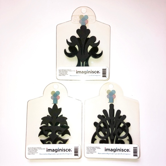 IMAGINISCE. Baroque Double Sided Acrylic Mount Foam Rubber Stamps, Set of 3 NEW! - Picture 1 of 9